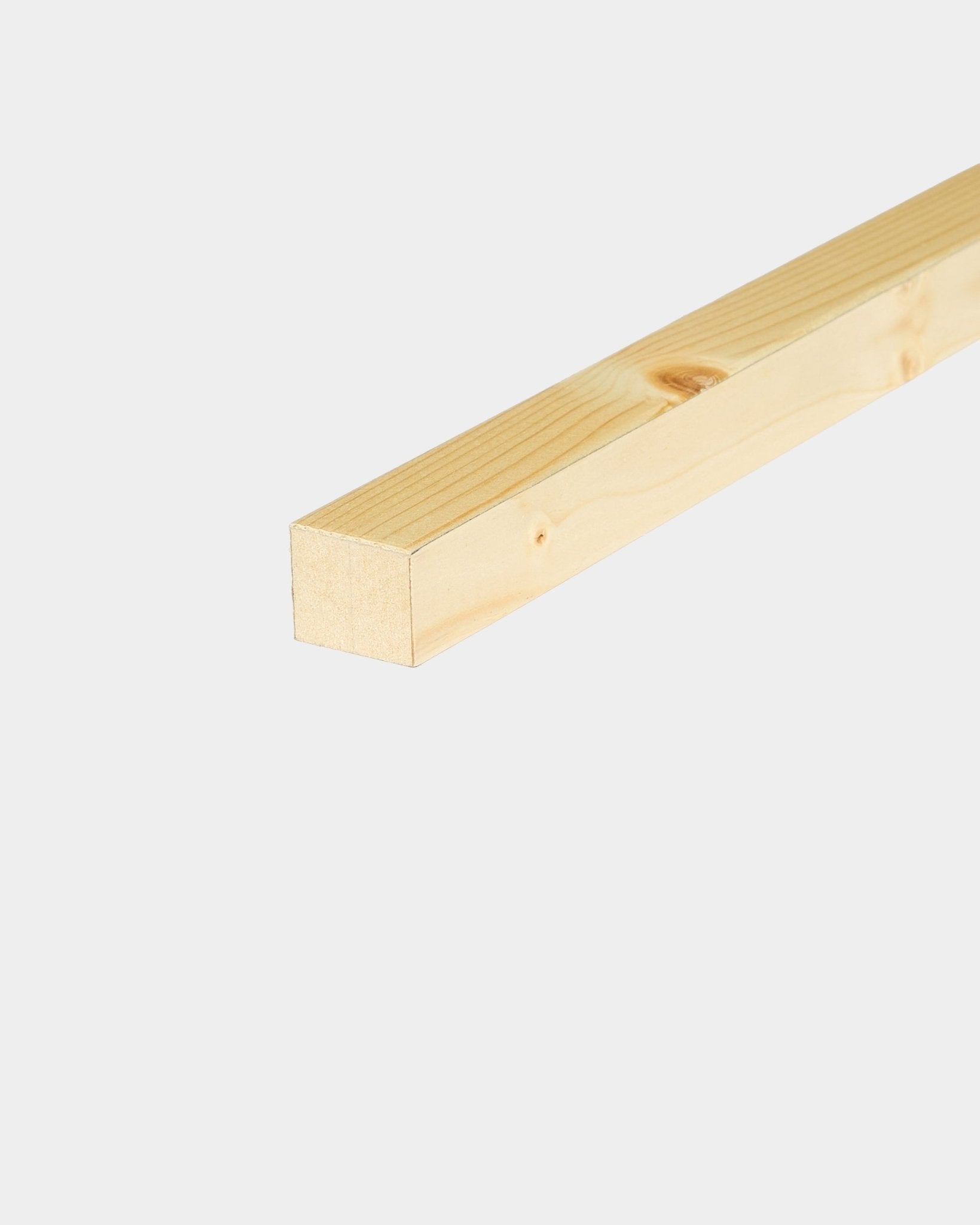 Una singola lamella terminale WoodUpp/Alp Pannello acustico (2,2 cm) con una cornice quadrata in MDF, mostrata su uno sfondo chiaro uniforme.