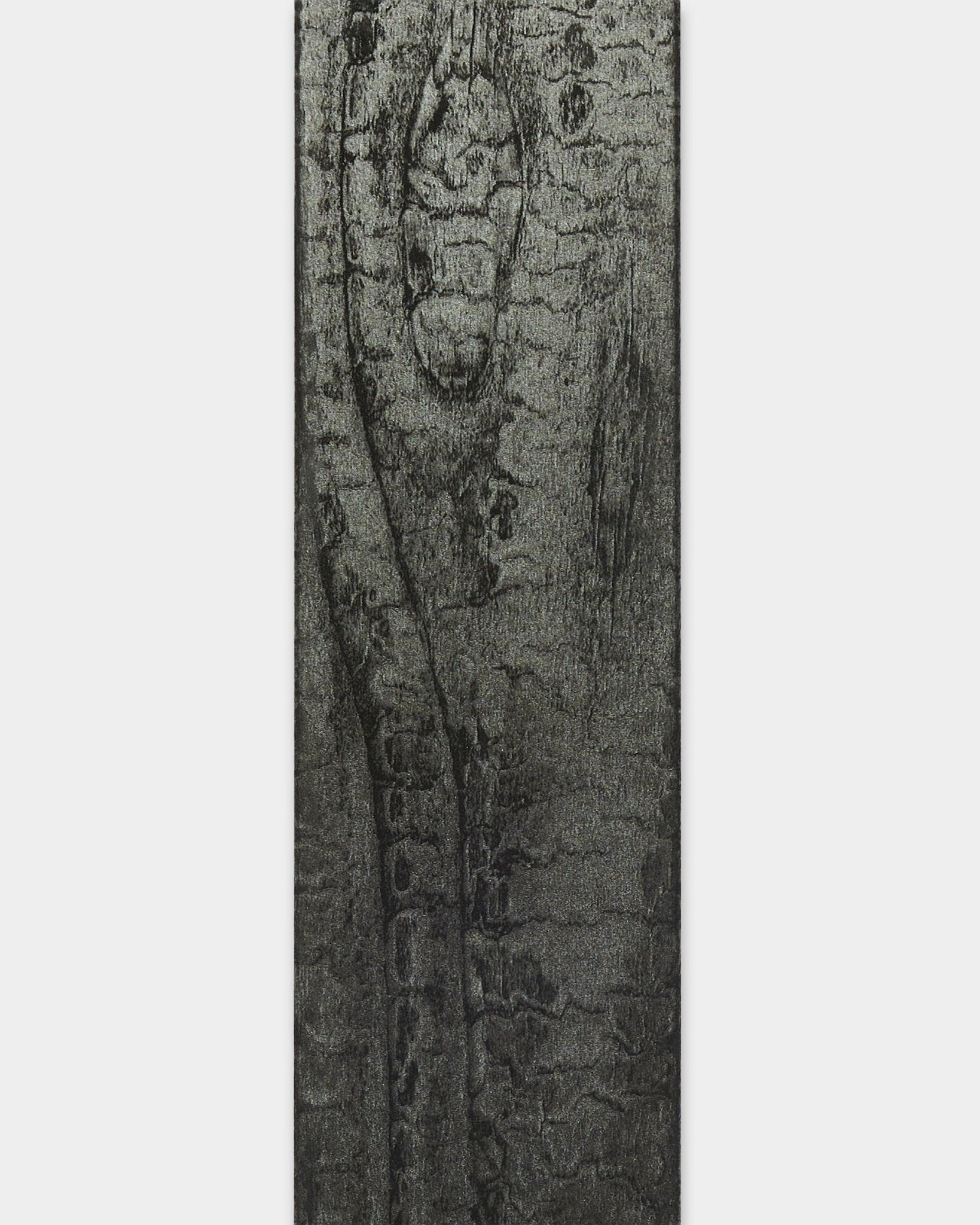 Primo piano dell’accessorio WoodUpp Akupanel in Lamella Charcoal, lunghezza 240 cm, che mostra nel dettaglio la texture del legno per la finitura dei bordi o la sostituzione dei listelli.