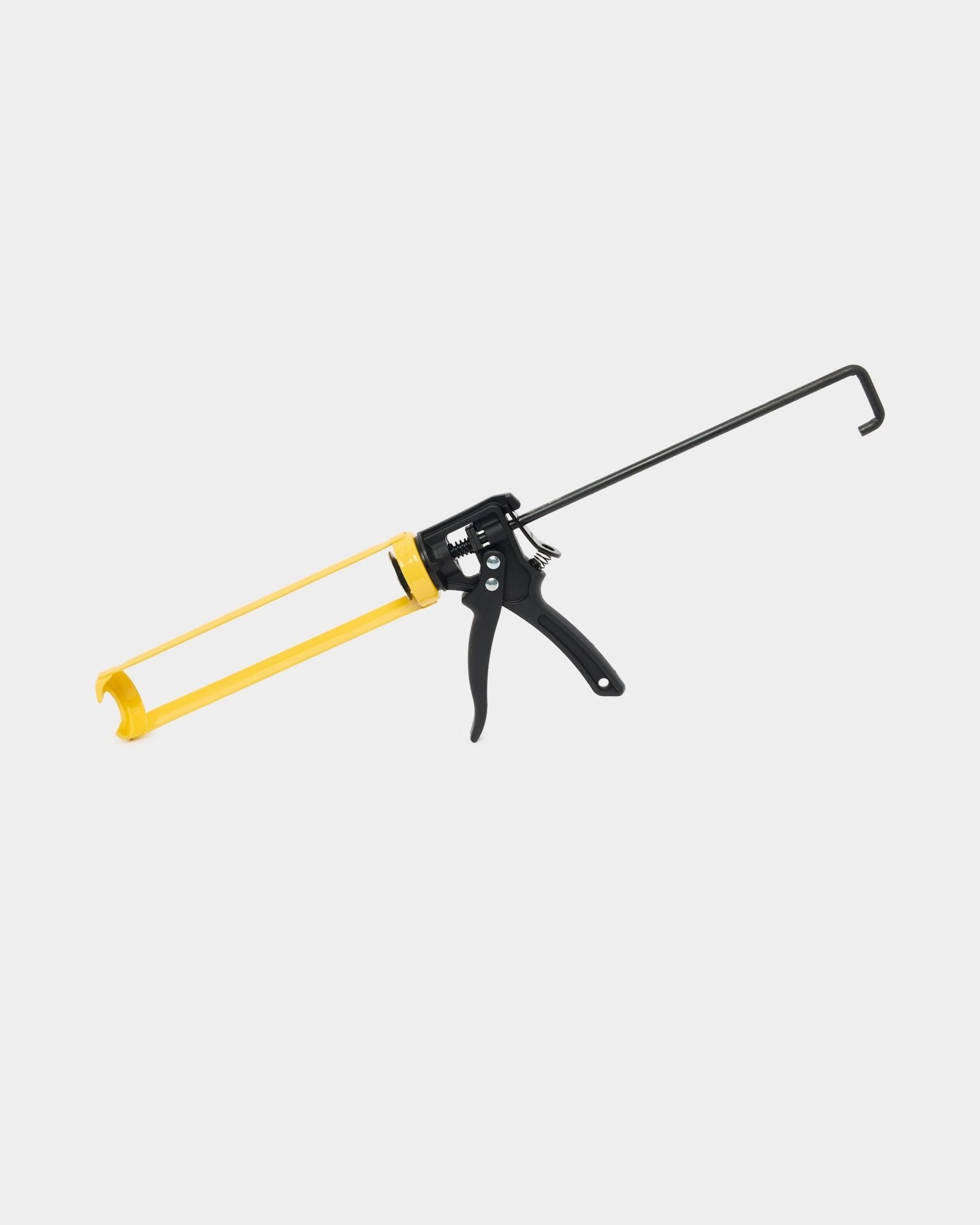 WoodUpp Pistola per Colla (290 ml) per l’installazione di Akupanel, con impugnatura e grilletto in metallo gialli e black, usata per erogare Colla per i pannelli acustici.