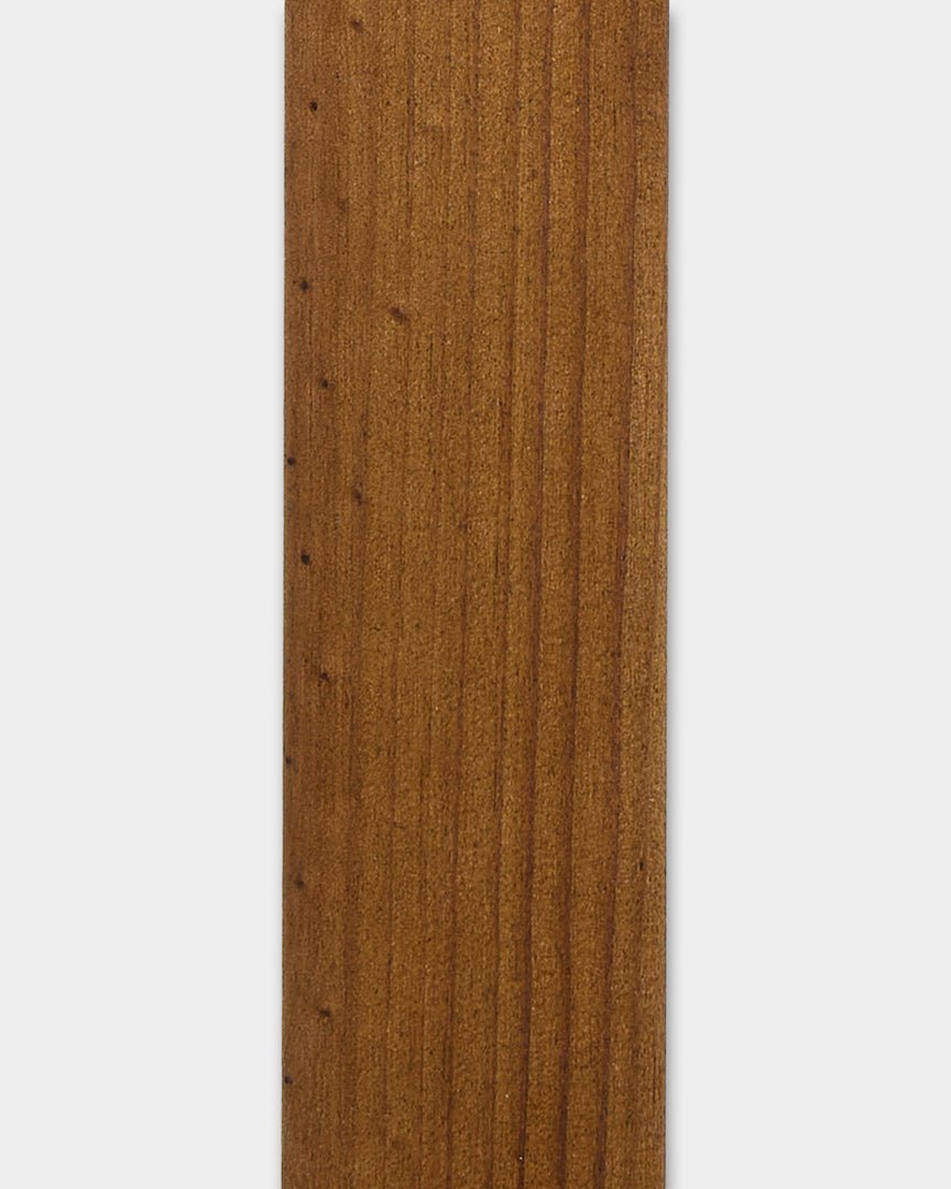 Pannello per facciata a lamelle WoodUpp Aluwood Oiled Brown (240x4x1.8cm) per pareti esterne della casa o angoli esterni, con finitura liscia e venatura del legno a vista.